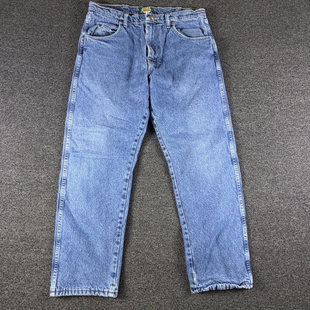 Cabela's Jeans Mens 34x30 (Fits 34x28) Fleece Lined Blue Insulated Outdoor EUC